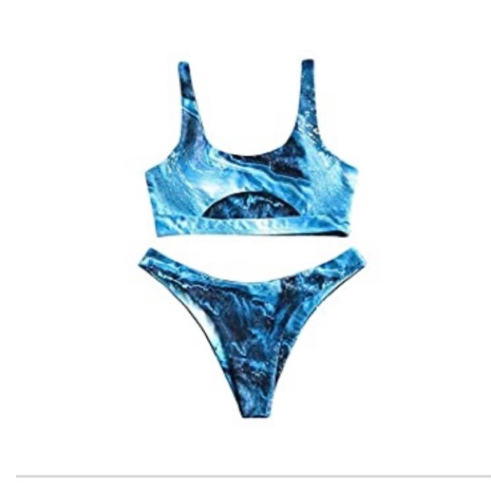 New ZAFUL Women's Swimsuit Ribbed Cutout Bathing Suit